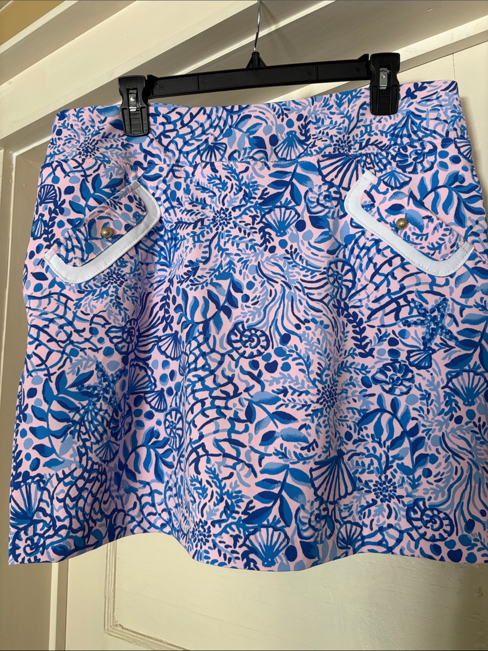 Lilly Pulitzer Luxethic Pink& Blue Printed Monica Skort